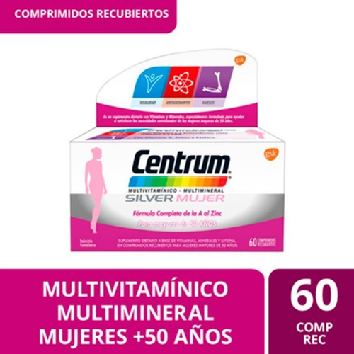 Centrum Silver Mujer +50 Años Vitaminas Y Minerales 60 Comp