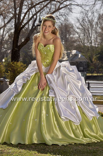 Vestido De 15 Hecho Verde Manzana Nuevo Novias Nanci