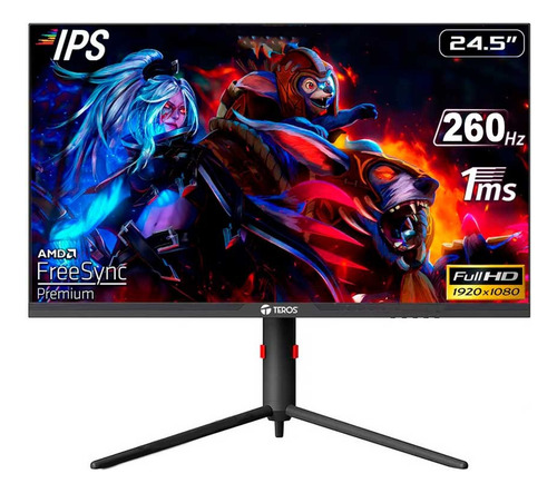 Monitor Teros 24.5 Fhd 260hz 1ms Va Hdmi Dp Srgb 99%