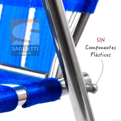 Imagen 5 de 9 de Sillon Aluminio Ancho Xxl Super Reforzado 160 Kg Alumel