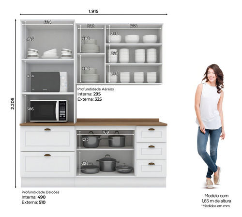 Cocina compacta Emily de 3 piezas con torre caliente