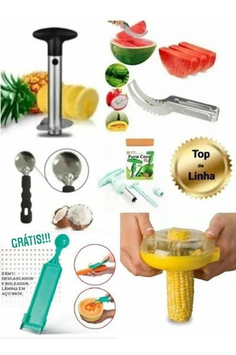Imagem 1 de 8 de Fatiador, Cortador E Descascadores De Frutas - Kit Frutas!!!