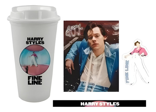 Harry Styles Vaso Cafetero Plástico + Poster Pulsera Sticker
