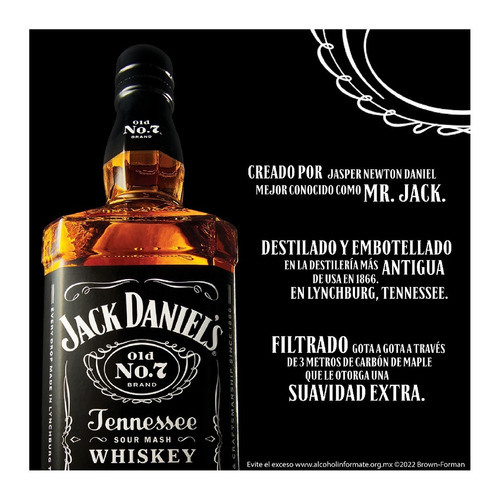 Imagen 2 de 4 de Whiskey Jack Daniels 700ml