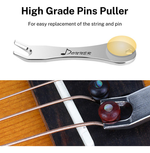 Acoustic Guitar Bridge Pins Donner Wooden W/ Abalone Dot 6pc