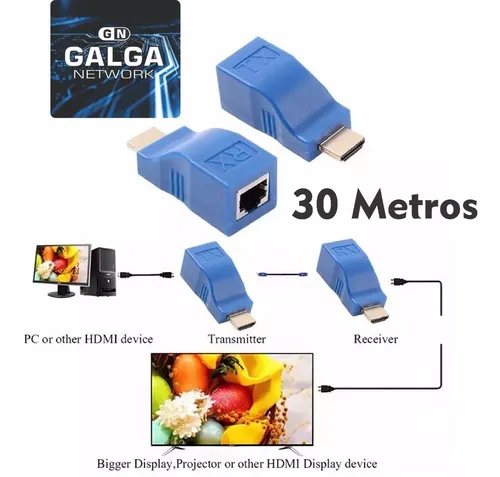 Adaptador Convertidor Extensor Hdmi A Rj45 Lan Video 30m - MEGATRONICA