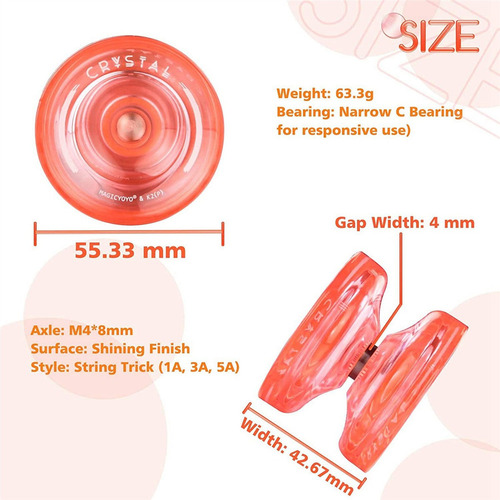 W 2 Yoyo K2 Plus Crystal Responsive, Doble Yoyó Con Repuesto