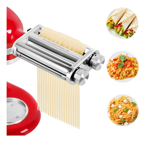 Rodillo De Pasta Y Cortador Para Batidoras Kitchenaid, Juego