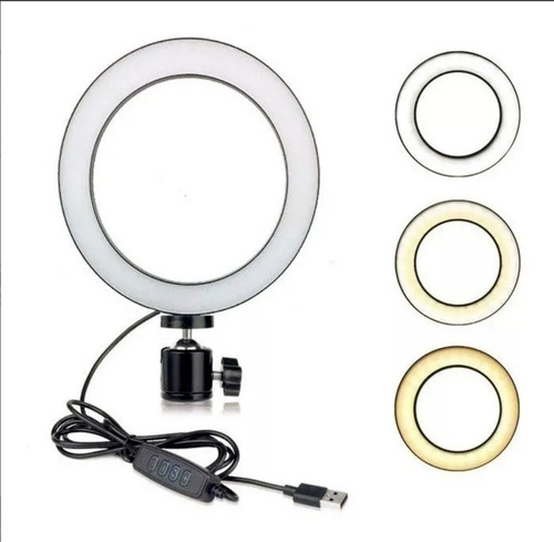 Aro De Luz Led 26cm C/ Soporte Para Celular - Foto Selfie 