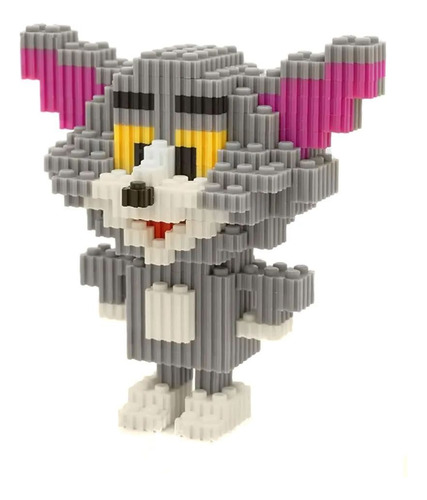 Duo Mini Bloques Armables 3d Figuras De Acción Tom Y Jerry