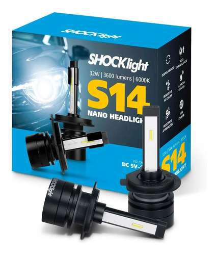 Kit Lâmpadas Led S14 Nano 6000k 12v 32w 7200lm Shocklight