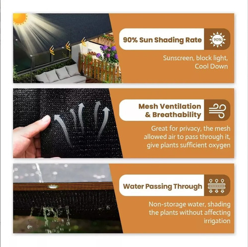Rede De Sombra Externa Para Toldo Jardim 4x4m,bloqueio 95%uv