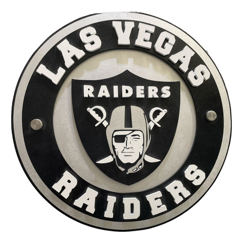 Letrero Pared Logo Raiders Nfl Mdf