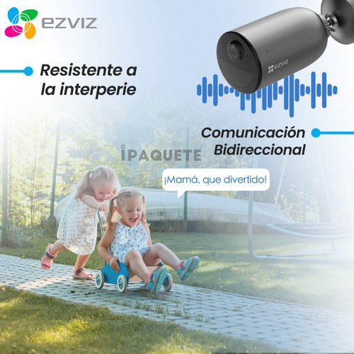 Kit 3 Cámaras Seguridad Ezviz Exterior Wifi Batería 2k +64gb