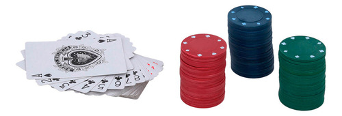 Juego De Poker Con 1 Baraja Y 60 Fichas De 3 Colores