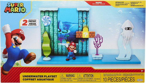 Super Mario Underwater Playset 10 Piezas Jakks. Replay