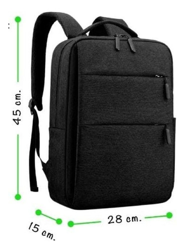 Mochila Premium Porta Notebook Calidad Nueva Oficina Negro Liso