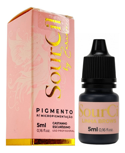 Pigmento Para Micropigmentação Sourcil Sobrancelhas E Lábios Cor Castanho Escuríssimo