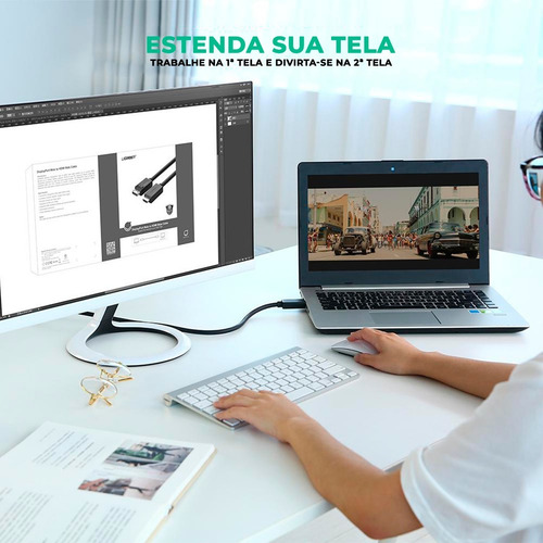 Imagem 5 de 7 de 10202 Ugreen Displayport Para Hdmi 4k Full Hd - 2m