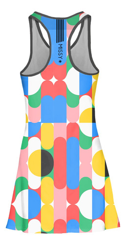Imagem 6 de 6 de Vestido Beach Tennis C/ Shorts Colorido Vintage Beachwear