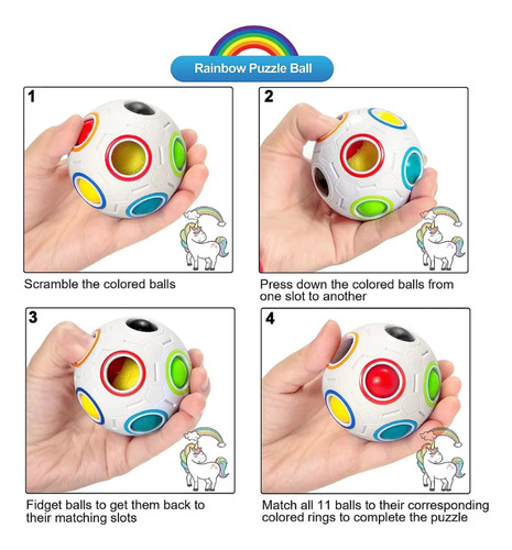 Cubo Magico Yj Bola Arcoiris Puzzle Juego De Ingenio