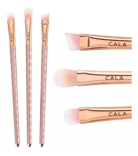 Set De 3 Brochas Pinceles Para Ojos Cala Pelo Sintético 