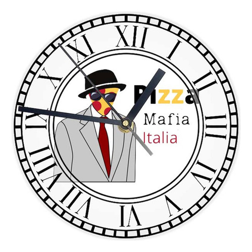 Reloj Redondo Madera Brillante Mafia Mod 23