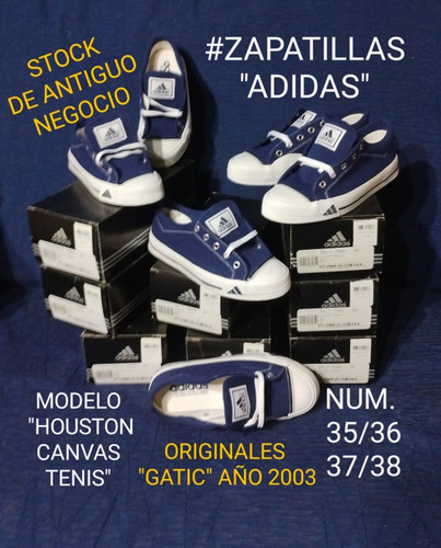 Antiguas Zapatillas adidas Houston Canvas Año 2003 35 Al 38