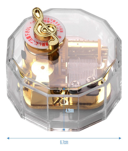 Imagen 4 de 9 de Dodecagon - Caja Musical De Acrílico Transparente, En Sentid