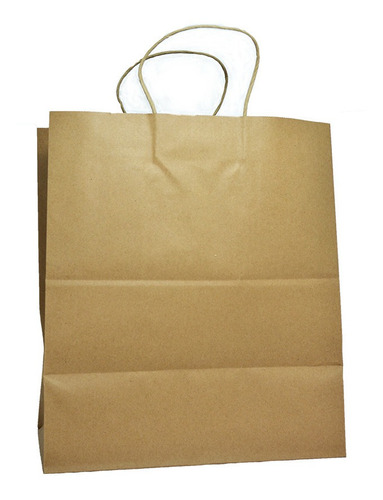 10 Bolsas C Asa Papel Kraft Alimentos 24.4x37x13.5cm Mediana