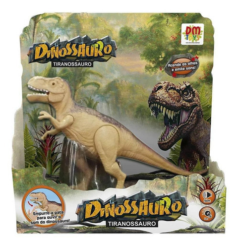 Boneco Dinossauro Tiranossauro Com Luz E Som Dm