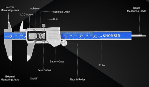 Shonsin Absolute Scale Digital Caliper 6 150mm Measuring