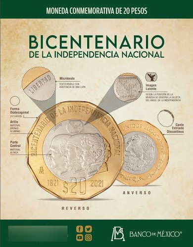 Moneda De 20 Pesos, Bicentenario De La Independencia