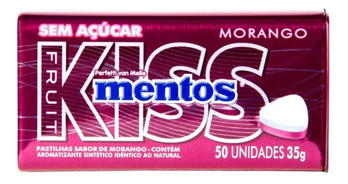 Bala de Morango Kiss Mentos 35g