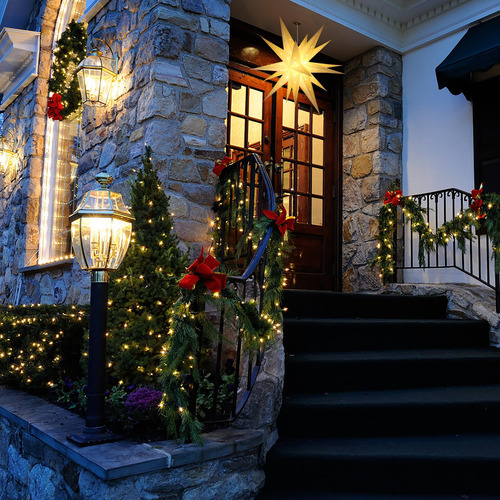 Luz De Estrella 58 Cm Lámpara 3d Impermeable Navidad Led