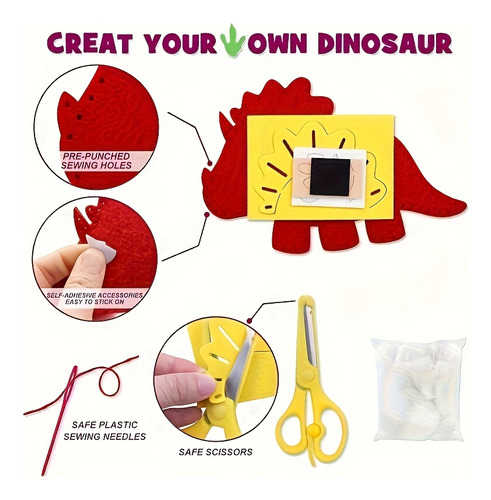 Set De Costura Diy Para Educación Temprana Dinosaur E Para N