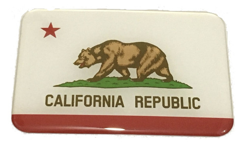 Adesivo Resinado Da Bandeira Da Califórnia 9x6 Cm