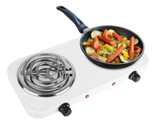 Fogão Fogareiro Cooktop Elétrico 2 Boca De Mesa 2000 Watts Cor Branco 220v