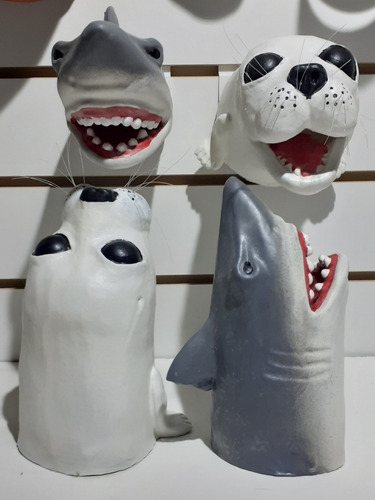 Marioneta Tiburón + Foca Pack X2 Unidades Diferentes Largos