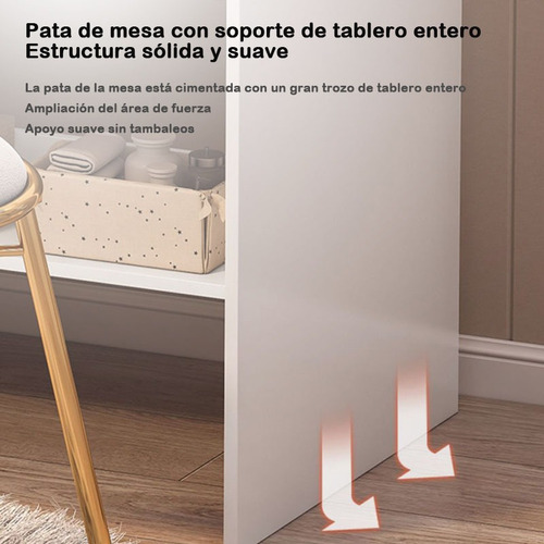 Pupitre Escritorios Multifuncional Con Espejo Led Cajas Mesa