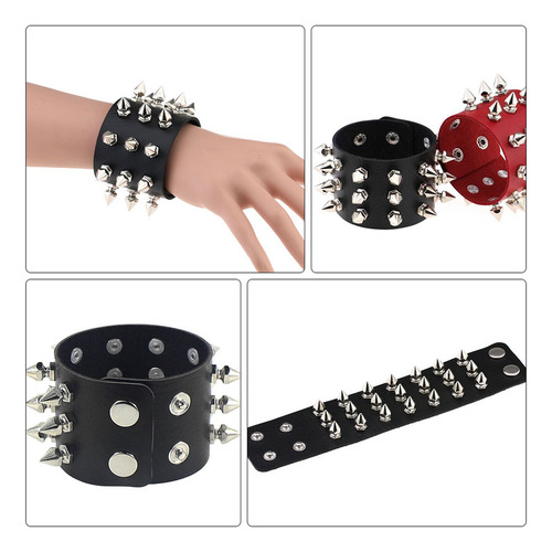 Brazalete Cúspide Con Tres Hileras De Púas De Estilo Punk
