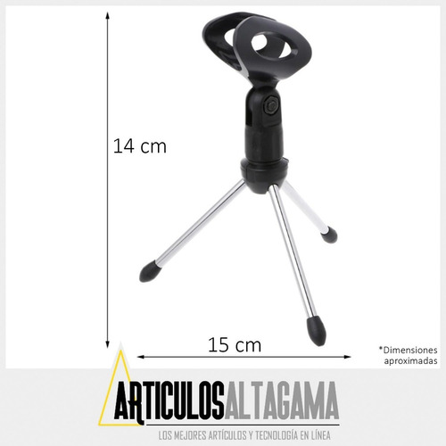 Imagen 2 de 10 de Base Soporte De Mesa Para Microfono 14 Cm Plegable Portatil