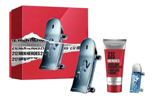 Perfume Hombre Carolina Herrera 212 Heroes Edt 90ml Set 3