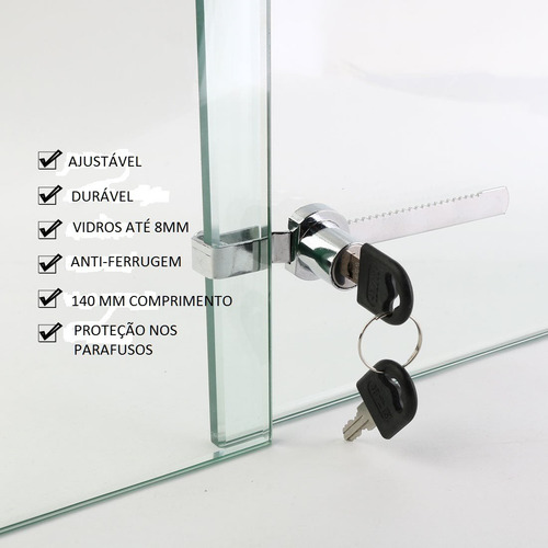 Fechadura Para Vitrine, Freezer, Cristaleira Trava Jacaré