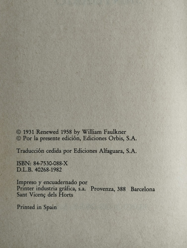 Santuario William Faulkner Libro P (Usado)