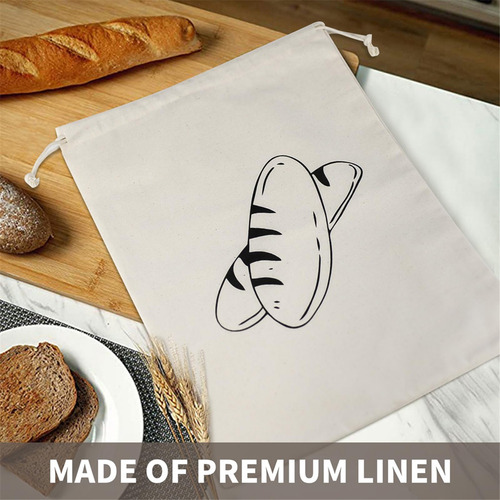 3 Bolsas De Pan De Lino Sin Blanquear, 40 X 30 Cm, Ropa De C