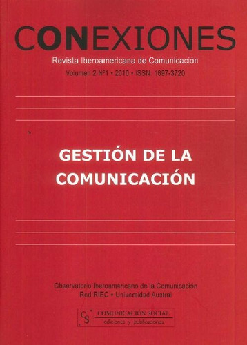 Libro Gestión De La Comunicación De Revista Iberoamericana D