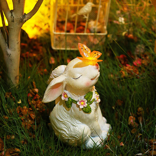 Z Estatua De Jardín Solar Luz Adorable Los 21,3x16x29,5cm