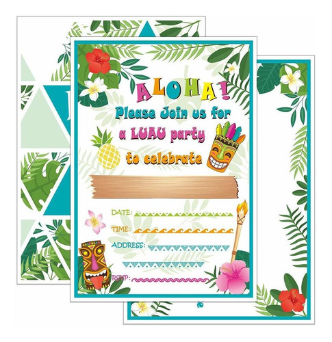 Hawaiano Invitaciones De La Fiesta Hawaiana Luau Con So...