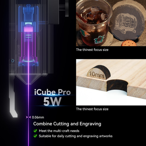 Grabador Láser En Madera Sculpfun Icube Pro 5w 130x130mm